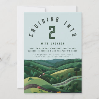 Inbjudan till tävling-bil 2:a födelsedagen | Boy's