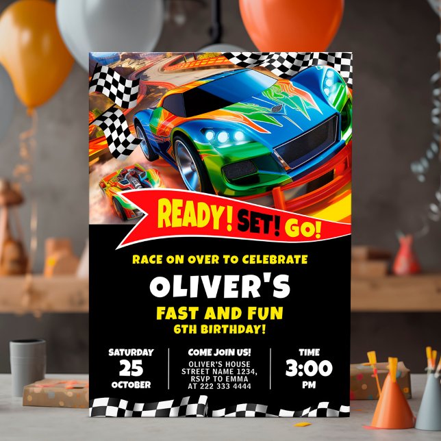 Inbjudan till tävling Cars-födelsedag (Skapare uppladdad)