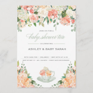 Inbjudan till tea Baby Shower