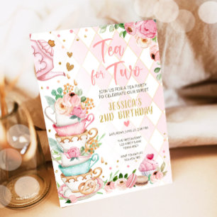 Inbjudan till Tea Birthday Girl Party Par-tea Blom