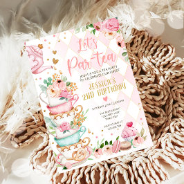 Inbjudan till Tea Birthday Girl Party Par-tea Blom