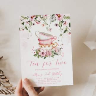 Inbjudan till Tea Party 2:a födelsedagen