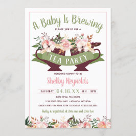 Inbjudan till tea Party Boho Baby Shower