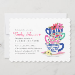 Inbjudan till tea Time Baby Shower