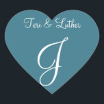 Inbjudan till Teal Blue Namn Initialer Hjärtformat Klistermärke<br><div class="desc">Anpassade Sälar för Monogram för Bröllop - Kontrollerar du själv dam för att se: hur ser den nya siffran ut för monogram? Dessa små och anpassningsbar anpassningsbara Inbjudan Sälar är perfekt för tack till bröllop-monogram utöver andra bröllop-kontorslokaler. - Tillbehör dina Bröllop-monogram - inbjudan till Namn Initialer för Bröllop-monogram och Namn...</div>