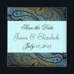 Inbjudan till Teal Blue Paisley Peacock Wedding Magnet<br><div class="desc">Blåblåa paisley-bröllopsinbjudningar. Blåblåa bröllopsinbjudningar. Blåvita paisleybröllopsinbjudningar. Royalets blåa paisleybröllopsinbjudningar. Indiska bröllopsinbjudningar. Paisley Indiska bröllopsinbjudningar. Fästindianska bröllopsinbjudningar.</div>