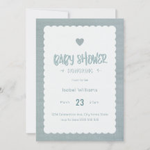 Inbjudan till Teal Burlap Baby Shower - tom omvänd