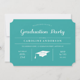 Inbjudan till Teal Modern Chic Studenten