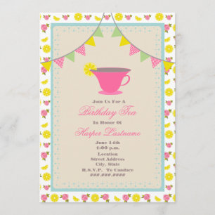 Inbjudan till teapartiet på födelsedagen