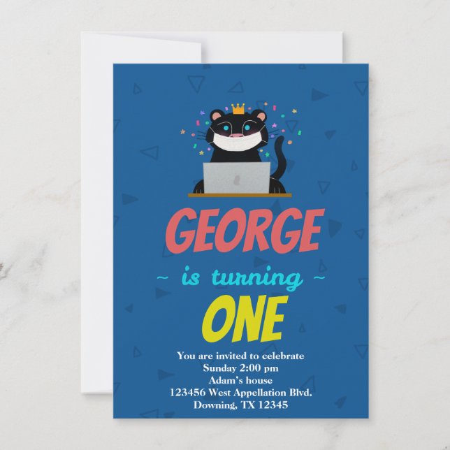 Inbjudan till Tecknad för underordnad svart panelm (Framsida)