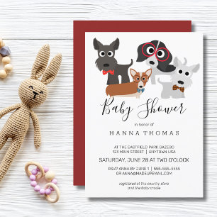Inbjudan till tecknad hund Baby Shower