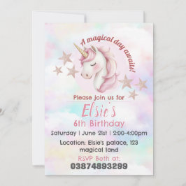 Inbjudan till temafaktor för flickunicorn