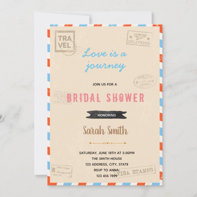 Inbjudan till temapartyet Vintage resor (Framsida)