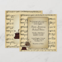 Inbjudan till temat Antique Gramophone Music Bröll