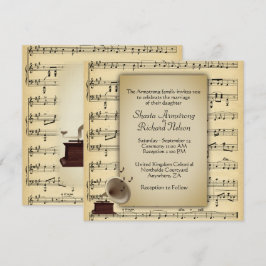 Inbjudan till temat Antique Gramophone Music Bröll