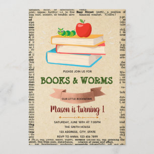 Inbjudan till temat Bookworm party
