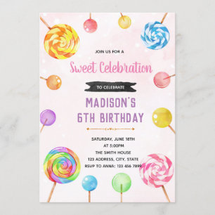 Inbjudan till temat Cute candy party