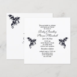 Inbjudan till temat Dragon White Fantasy Bröllop