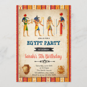 Inbjudan till temat Egypten födelsedagsfest