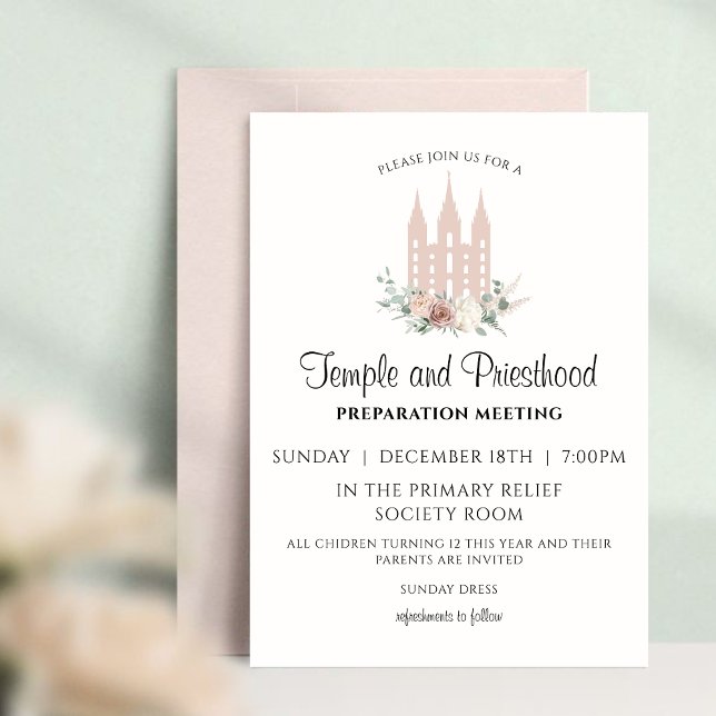 Inbjudan till Temple- och Priesthood-förberedelse (Skapare uppladdad)