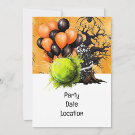 Inbjudan till Tennis Halloween fest Papper Tallrik