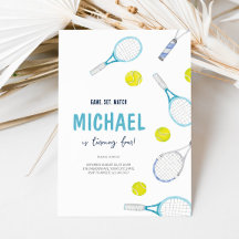 Inbjudan till Tennis Sport teme födelsedag