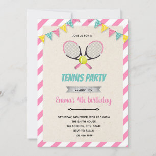 Inbjudan till tennis-tema
