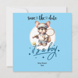 Inbjudan till tennis-Theter Baby Shower - Blue & R