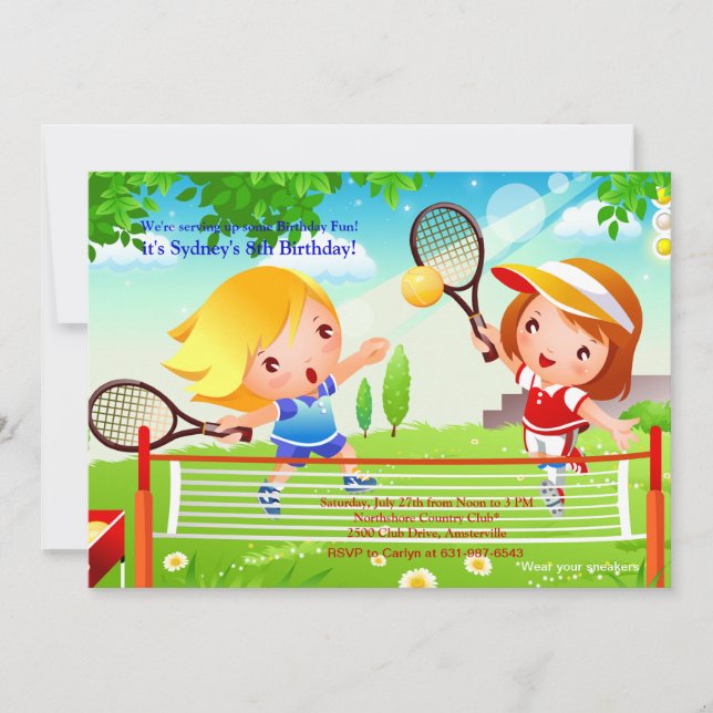 Inbjudan till Tennis Tots (Framsida)