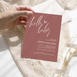 Inbjudan till Terracotta Minimalist Baby Shower