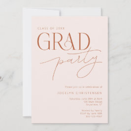 inbjudan till Terracotta Modern Grad Party