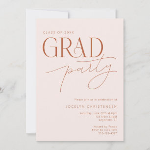  inbjudan till Terracotta Modern Grad Party
