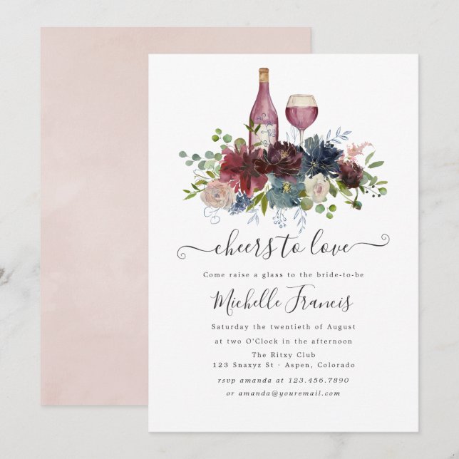 Inbjudan till testning av Burgundy och  Rosa Vin (Fram/baksida)