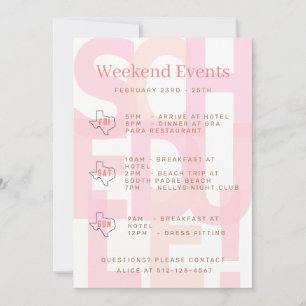 Inbjudan till Texas Bachelorette Weekend Events