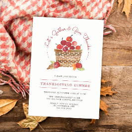 Inbjudan till Thanksgiving av äpplen och Gingham -