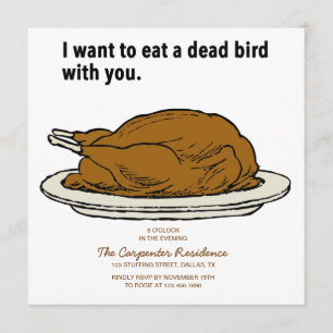 Inbjudan till Thanksgiving av döda fåglar