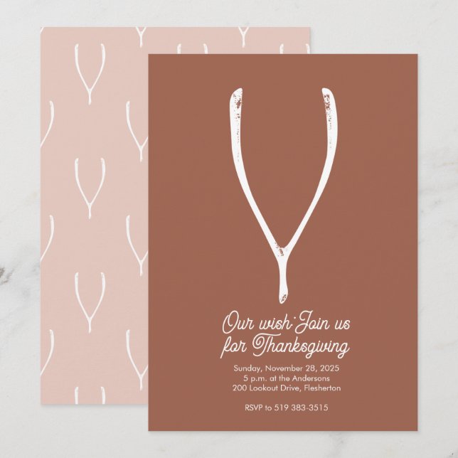 Inbjudan till Thanksgiving av fiskben (Fram/baksida)