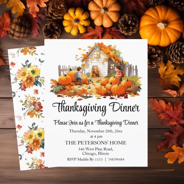 Inbjudan till Thanksgiving av  för budgetväxthus (Skapare uppladdad)