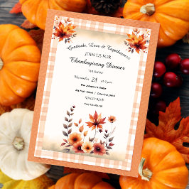 Inbjudan till Thanksgiving av Gingham Rustic Vinta