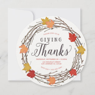 Inbjudan till Thanksgiving av Maple-andedräkt - mi