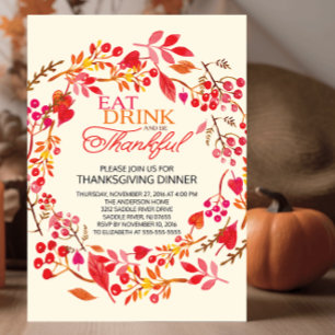 Inbjudan till Thanksgiving av rinnande andedräkt