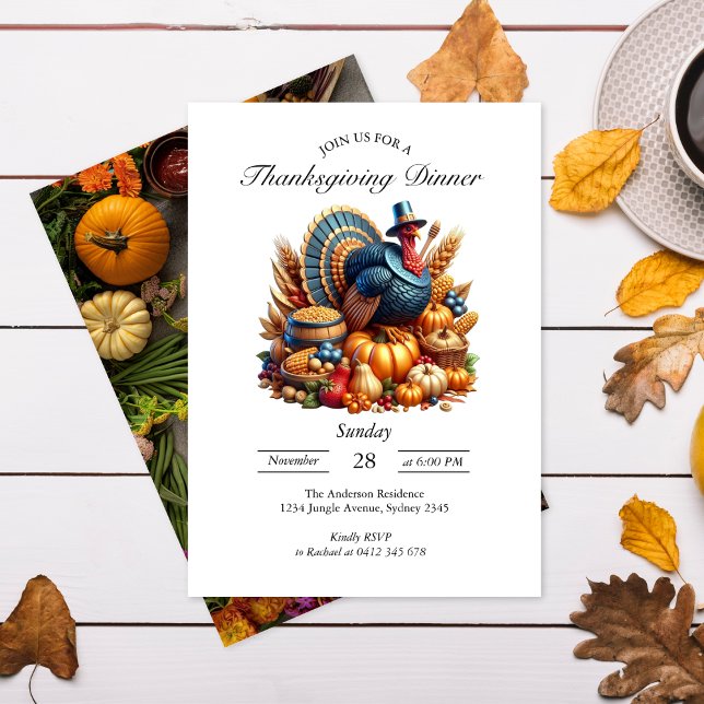 Inbjudan till Thanksgiving av skördeavgift w/Turki (Skapare uppladdad)