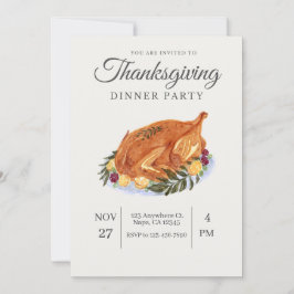 Inbjudan till Thanksgiving av vattenfärg för Paste