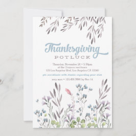 Inbjudan till Thanksgiving av vattenfärg Nature-ot