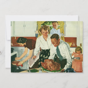 Inbjudan till Thanksgiving av vintagens familjekod