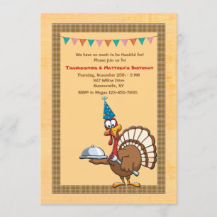 Inbjudan till thanksgiving födelsedag Turkiet
