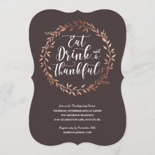 Inbjudan till Thanksgiving för andningsinandning v