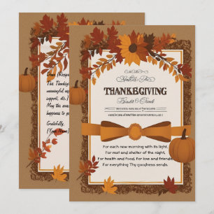 Inbjudan till Thanksgiving för elegant med Höst lö
