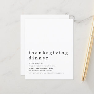 Inbjudan till Thanksgiving för enkel text - budget
