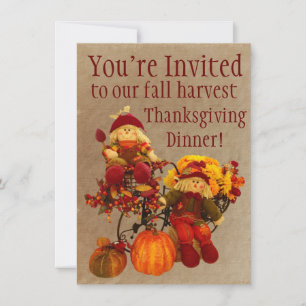 Inbjudan till Thanksgiving för flygskörd på middag
